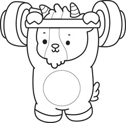 Coloring pages of cute goat animal icon stickers.
