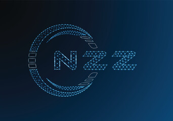 NZZ low poly letter logo vector design. NZZ lower poly logo design. Low poly logo.