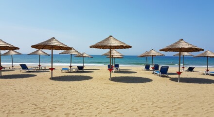 Fototapeta premium umbrellas on the beach