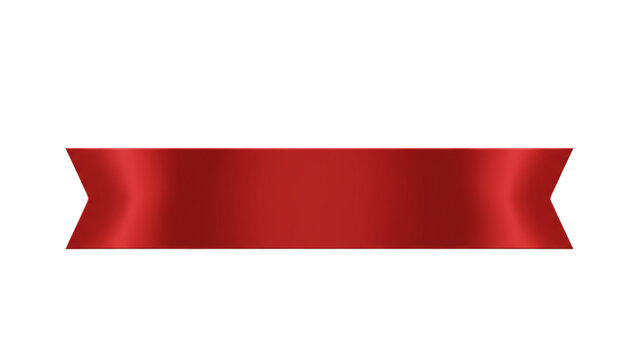 Vibrant Red Ribbon Banner Template with Glossy Finish, Isolated on Black Background