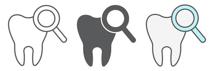 Dental checkup icon collection, dental and stomatology, teeth check up sign vector set graphics, editable stroke linear icon, eps 10