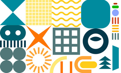 Colorful Abstract Geometric Shapes Composition