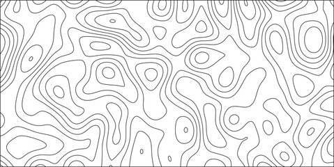 Abstract black and white contours and curves graphic illustrating a topographical or geological design element suitable for a variety of conceptual applications