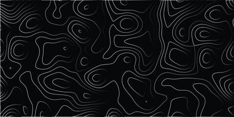 Abstract contour lines black and white background for digital surface texture design with topographical concept illustration