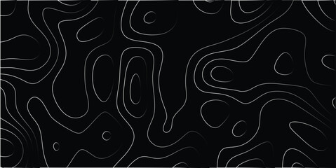 Abstract topographic map illustration with flowing contours in grayscale suitable for modern design projects