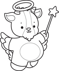 Coloring pages of cute goat animal icon stickers.
