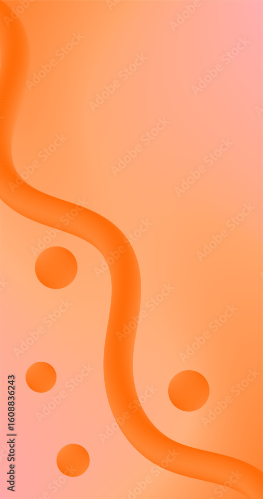 Aufkleber gradient abstract orange background with bubbles and pipe vector illustration