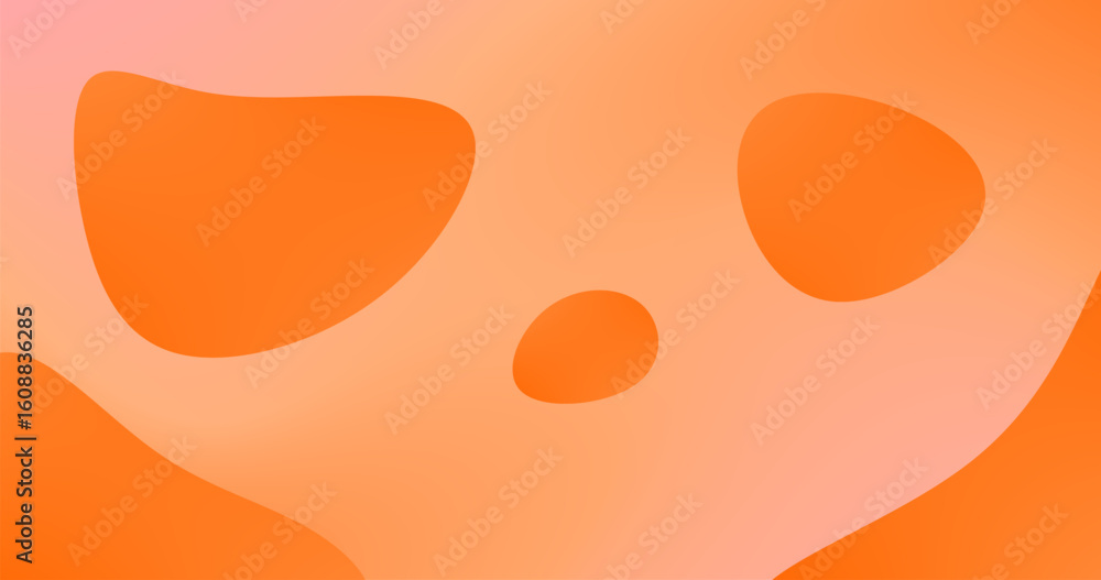 Aufkleber gradient abstract background with fluid shapes in orange color vector illustration