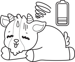 Coloring pages of cute goat animal icon stickers.
