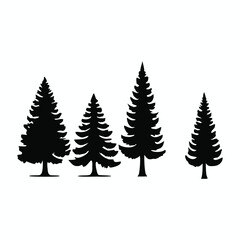 Obraz premium A vibrant vector illustration of a festive winter forest with green fir and pine trees, perfect for Christmas holiday decoration