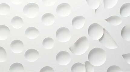 Abstract White Pattern with Circular Cutouts Modern Geometric Design