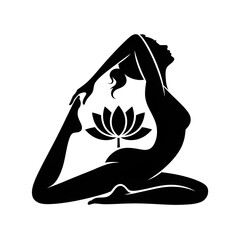 Minimalist Silhouette Icons – Humans, Yoga  in Clean Vector Style