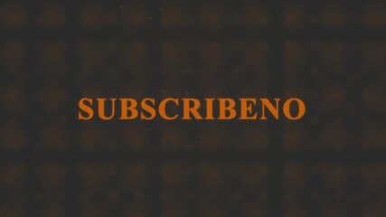 Glowing orange subscribe text on a dark background invitation to join digital content - Powered by Adobe
