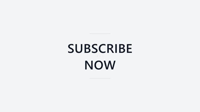 Simple call to action encouraging viewers to subscribe immediately on white background.