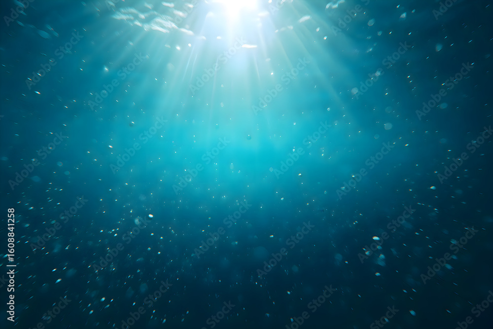 Aufkleber numerous translucent bubbles rising and floating in water, creating an abstract underwater scene wit