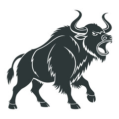 vector illustration of a buffalo