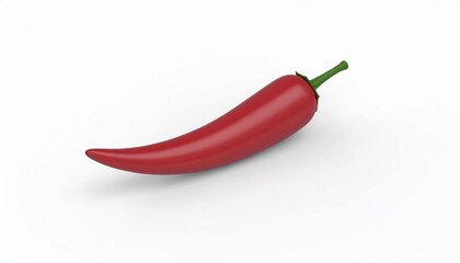 Natural red chili pepper isolated on white background. 3d rendering.	