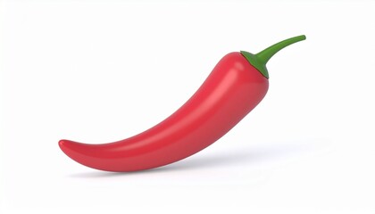 Natural red chili pepper isolated on white background. 3d rendering.	