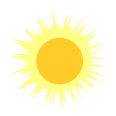 yellow sun vector illustration without background