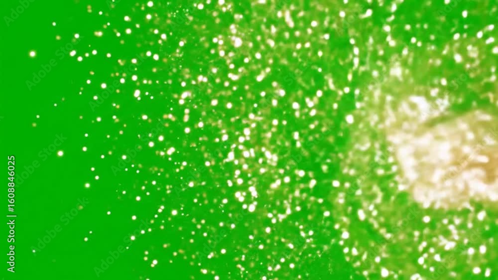 Poster abstract green screen sparkling particles animation for visual effects