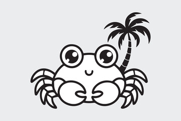 beach crab illustration vector