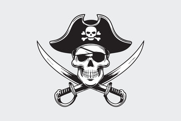 Fototapeta premium pirate skull illustration vector