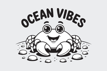 beach crab illustration vector