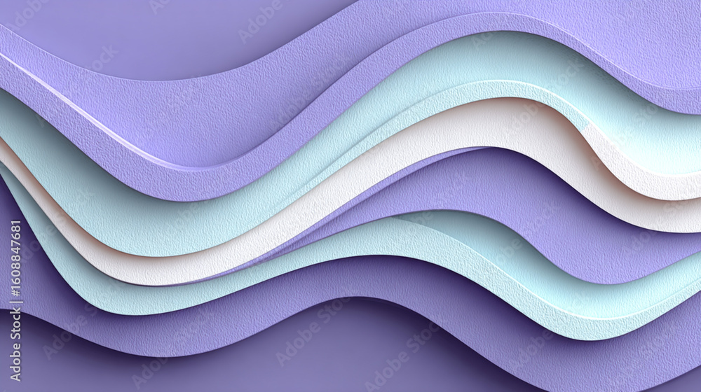 Aufkleber abstract layered paper waves in soft pastel colors create a visually appealing texture, showcasing a