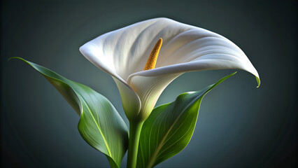  elegant floral design, calla lily close-up, flower on transparent background, realistic floral render, smooth flower petals, decorative flower 3d, 3d botanical illustration, elegant plant render, cal