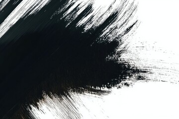 Obraz premium Minimalistic abstract black brushstroke on white background