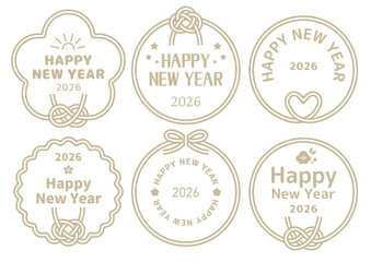 年賀状文字デザイン　文字あしらい 2026年 午年