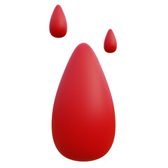 3d blood drop icon, blood donation concept, 3d illustration