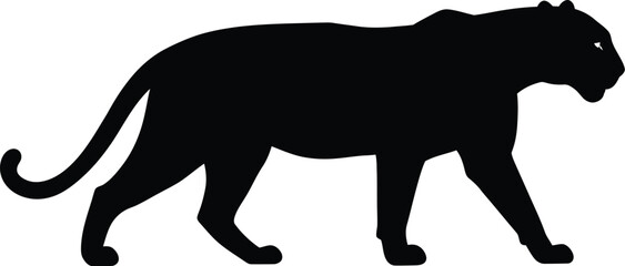 Black Panther Wild Cat Silhouette Design