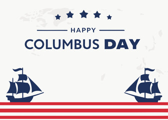 Columbus Day Celebration with Ships Stars and Stripes for a Festive Holiday Greeting Card Design