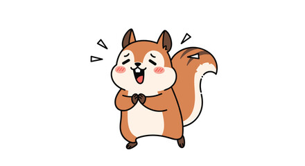 Adorable excited squirrel animated gif with happy cheerful expression and clapping paws