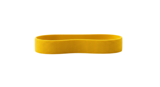 Yellow curved rectangular object isolated on transparent background