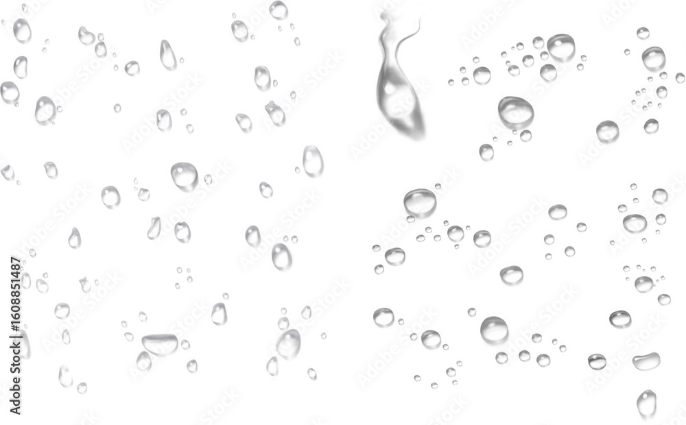 Aufkleber abstract pattern of sparkling water droplets or raindrops falling in a chaotic yet mesmerizing arran