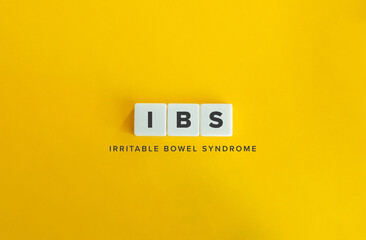 Irritable Bowel Syndrome IBS Letters on Yellow Background Minimal Design