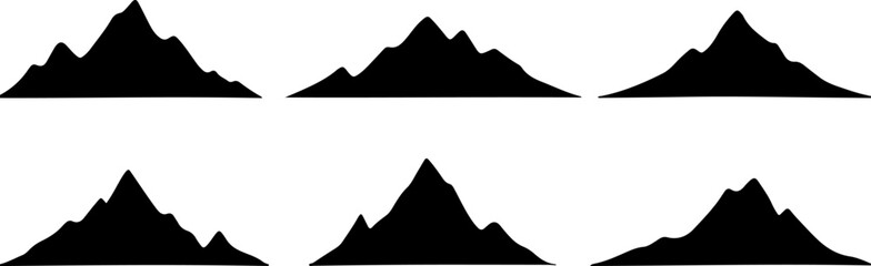  mountain range vector, black  bundle