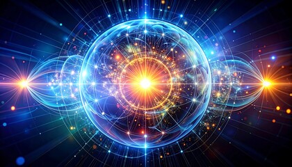Fototapeta premium Experience dazzling energy spheres radiating vibrant light and intricate network connections for innovative projects