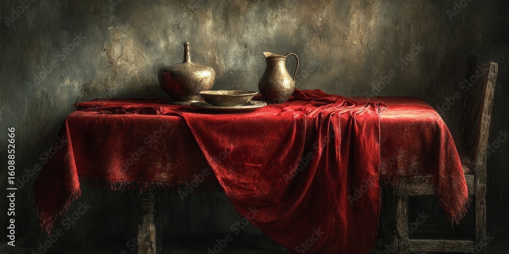 Poster minimalist plain cloth texture background with no objects or cutlery, simple and clean fabric surfac