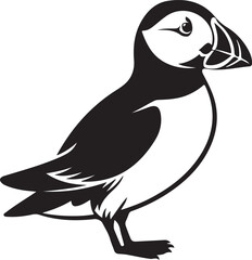 Fototapeta premium Atlantic Puffin Vector Illustration of Seabird with Colorful Beak Profile