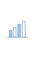 Minimal Blue Bar Chart Icon Representing Growth and Statistics
