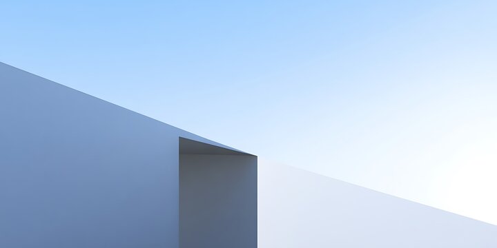 Minimalist architecture under bright blue sky - Powered by Adobe