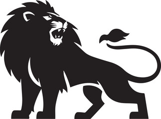  Fierce Lion Silhouette in Roaring Pose