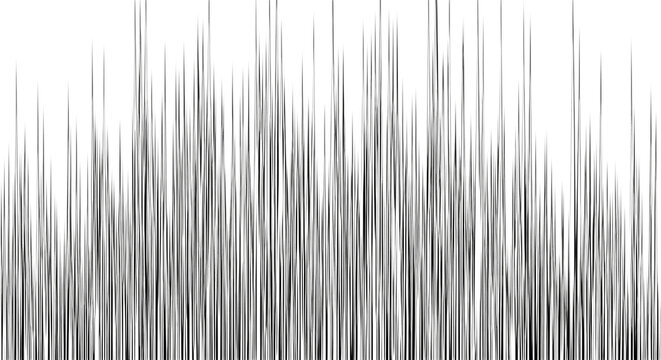 Abstract vertical black and white lines creating a textured pattern isolated on transparent background