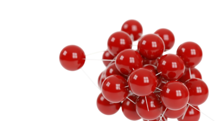 Cluster of shiny red push pins isolated on transparent background