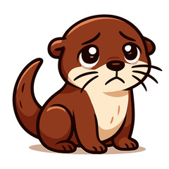 sad ferret weasel cartoon