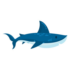 Fototapeta premium Cute Doodle Sea Creature Shark