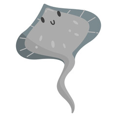 Cute Doodle Sea Creature Stingray